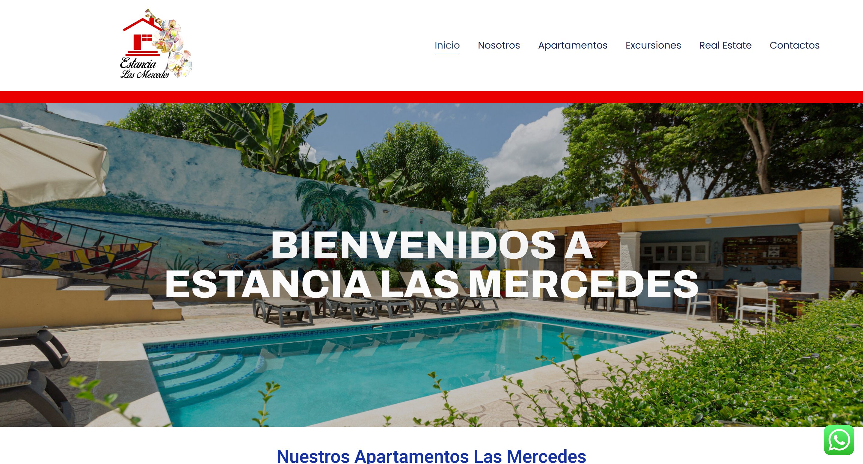 Website for Estancia Las Mercedes, a Mapple Agency project